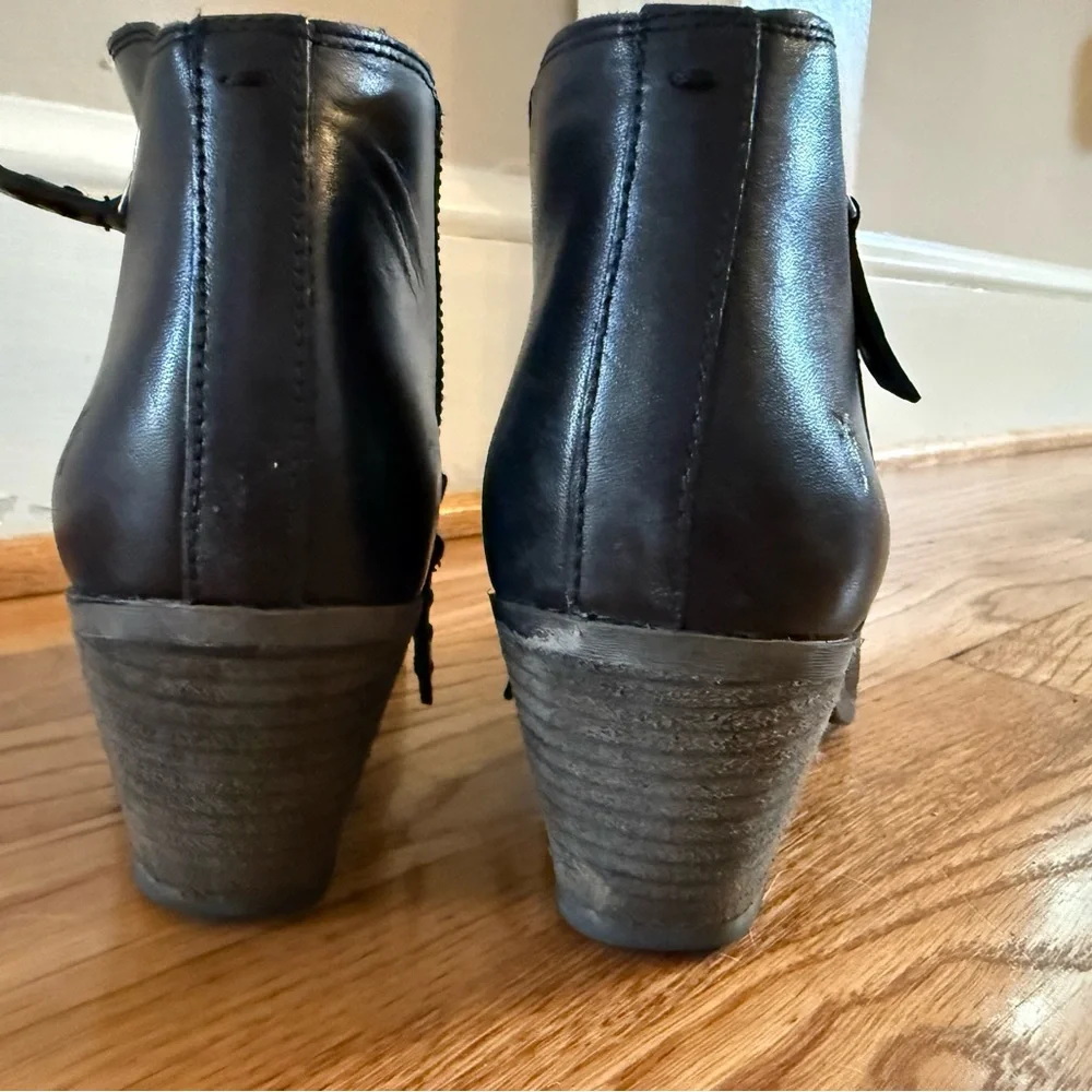 Frye Judith Double Zip Black Ankle Boots | Size 7 - Picture 2 of 6